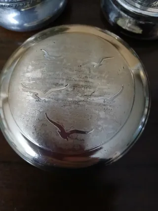 Set 3 scatoline argento e peltro