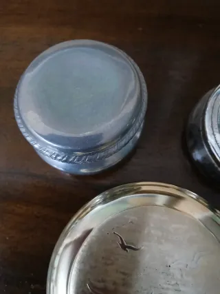 Set 3 scatoline argento e peltro