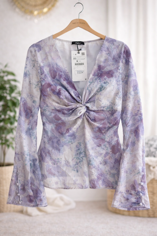 Nueva con etiqueta Zara blusa Satinada Tie Dye XS