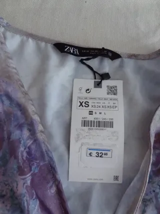 Nueva con etiqueta Zara blusa Satinada Tie Dye XS
