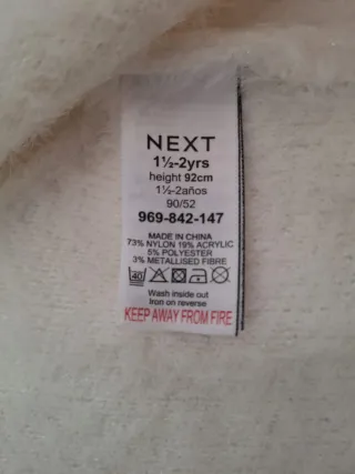 Coprispalle Next bambina bianco 18/24 mesi