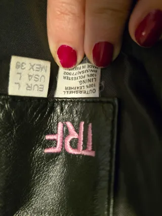 Cazadora de cuero ZARA Negra