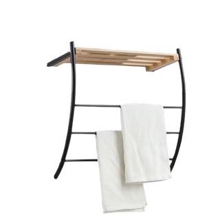 Estante de Pared en Forma de L con Doble Barra