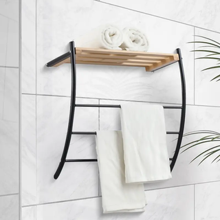 Estante de Pared en Forma de L con Doble Barra