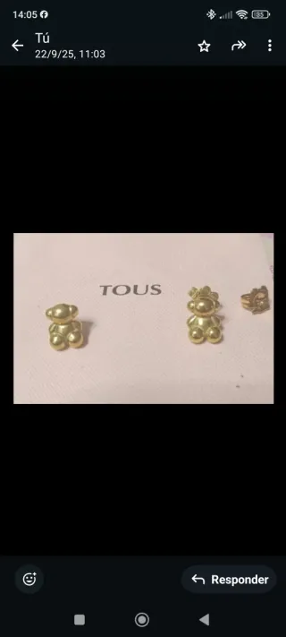 Pendientes Oso Tous Dorados