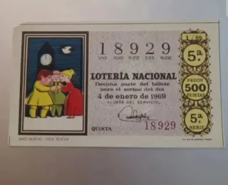 Décimos Lotería Nacional años 70-80