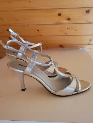 Sandalias de fiesta plateadas T.38