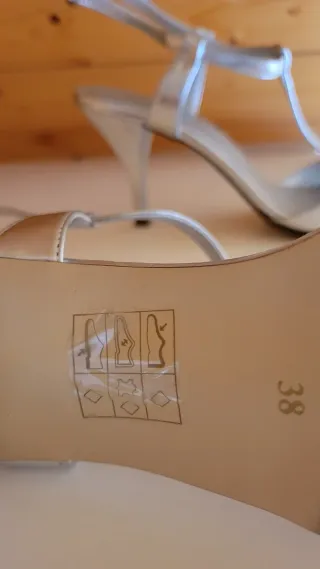 Sandalias de fiesta plateadas T.38