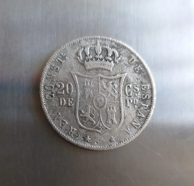 Escasa Moneda Plata 20 Centavos Peso 1881.