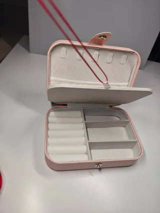 Joyero pequeño cuero PU rosa