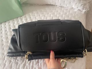 Bolso Tous Negro Piel Cadena Dorada