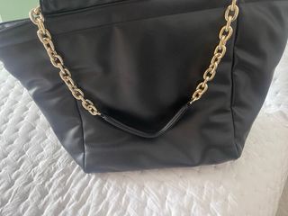 Bolso Tous Negro Piel Cadena Dorada
