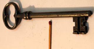 Llave antigua hierro forjado grande