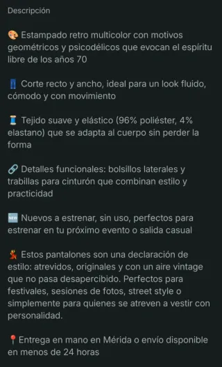 Pantalones anchos estampados talla 36