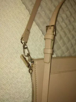 Bolso bandolera mujer beige/rosa