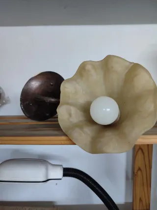 Aplique de pared floral metal y cristal