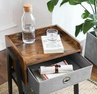 Mesilla de noche madera y metal