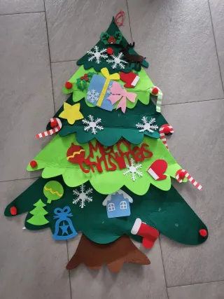 Árbol Navidad Fieltro Bebé Decorado