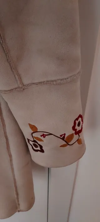 Chaqueta piel vuelta beige