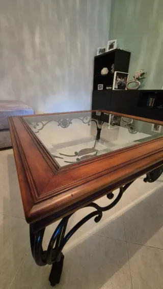 Mesa de centro madera y cristal