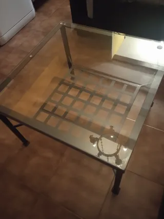 Mesa de centro forja y cristal