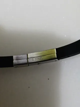 Brazalete Nomination Hombre Negro/Plata