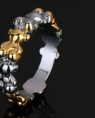 Anillo Tous Oso Dorado y Plateado Ajustable