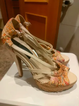 Tacones Veraniegos Estampados Talla 37