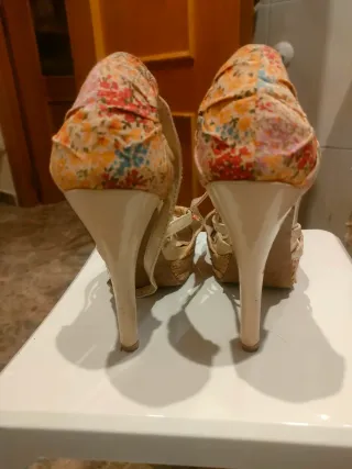 Tacones Veraniegos Estampados Talla 37