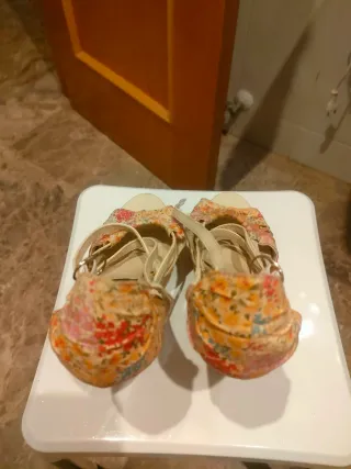 Tacones Veraniegos Estampados Talla 37