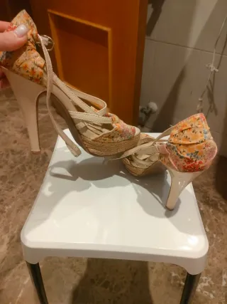 Tacones Veraniegos Estampados Talla 37