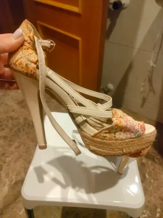 Tacones Veraniegos Estampados Talla 37