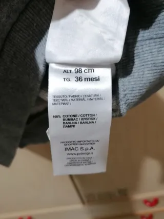 Felpa Primigi azzurra e grigia 3 anni