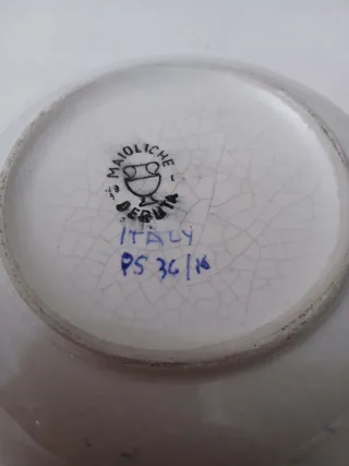 Posacenere Deruta vintage fiori blu