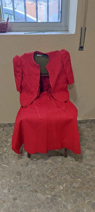 Vestido rojo 3 piezas