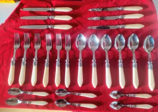 Cubertería Acero Inox Mango Polvo Nácar