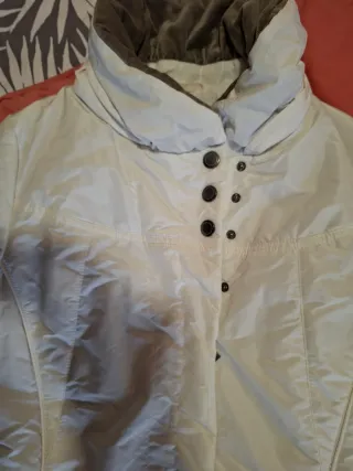 Chaqueta blanca mujer con cinturón