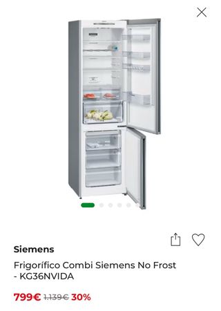 Frigorífico Combi Siemens IQ300 KG36NVIDA A++