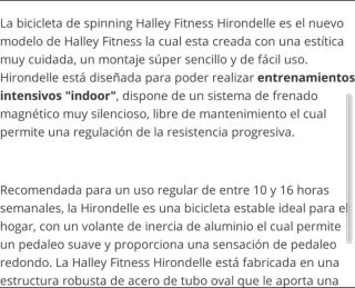 Bicicleta Spinning Estática Halley