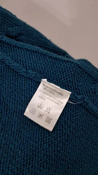 Chaleco Lana Acrílico Largo Azul