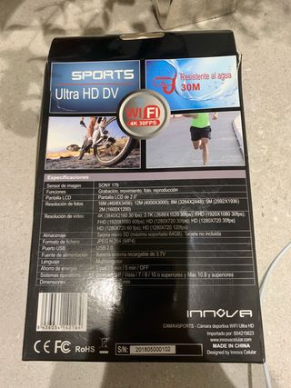 Cámara Deportiva Innova 4K Ultra HD WiFi