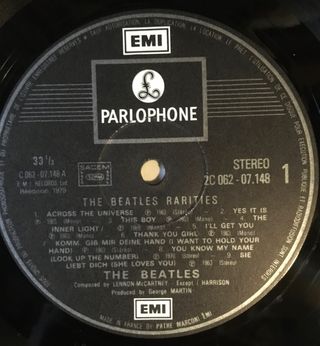 The Beatles Rarities LP Pathe Marconi 1979