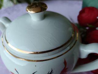 Zuccheriera in terraglia con decori floreali