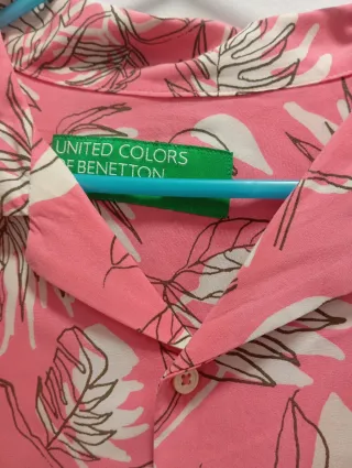 Camisa Hawaiana Benetton Manga Corta Talla L