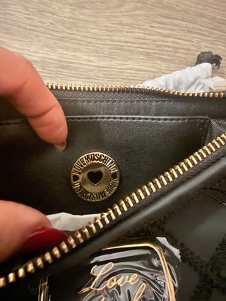 Bolso Hombro Love Moschino Negro Acolchado