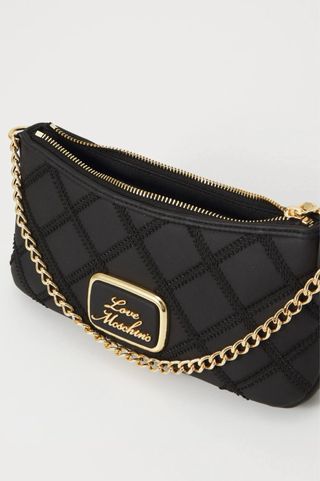 Bolso Hombro Love Moschino Negro Acolchado