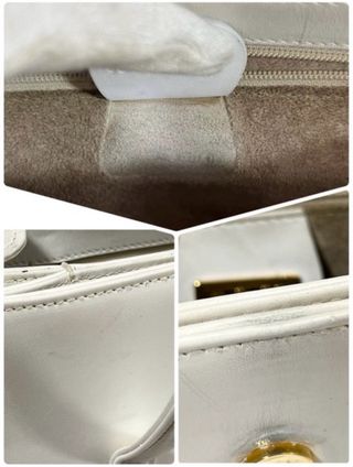 Borsa Gucci Turnlock Vintage Pelle Bianca Oro