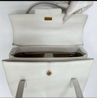 Borsa Gucci Turnlock Vintage Pelle Bianca Oro