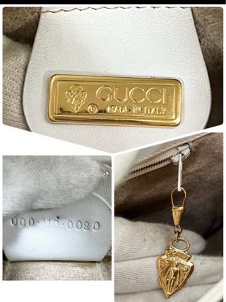 Borsa Gucci Turnlock Vintage Pelle Bianca Oro