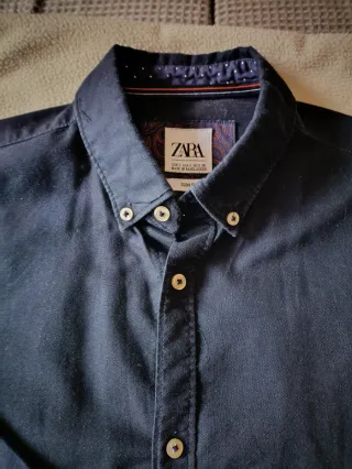 Camisa Zara Azul Marino Talla S